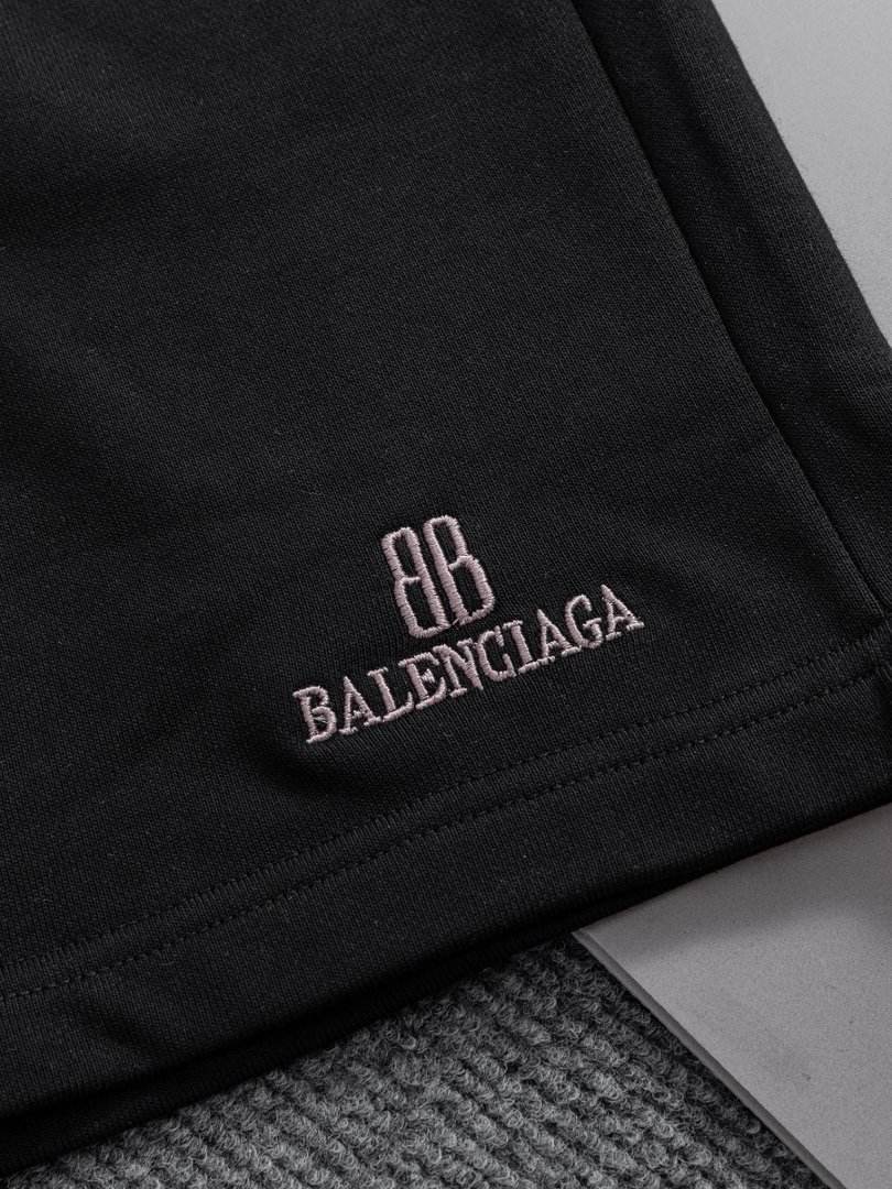 Balenciaga Embroidered Logo Casual Shorts