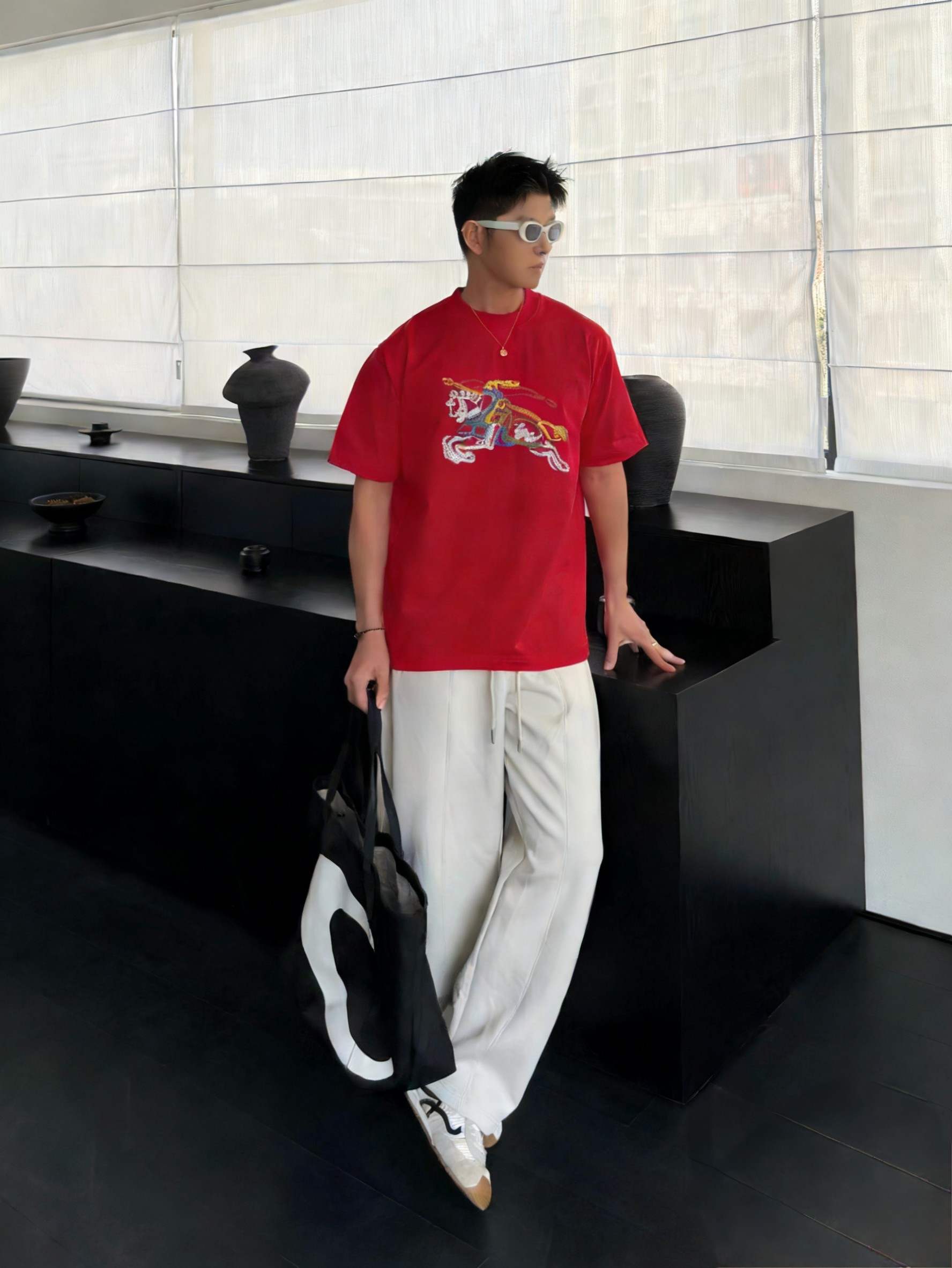 Burberry Embroidered Logo T-Shirt