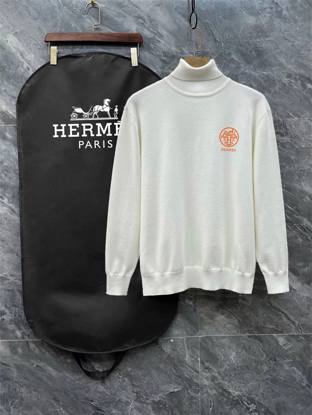 Hermes Logo Wool Sweater