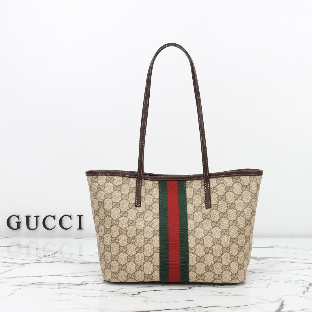 Gucci Tribeca Small Tote Bag, Sand and Brown — 875236