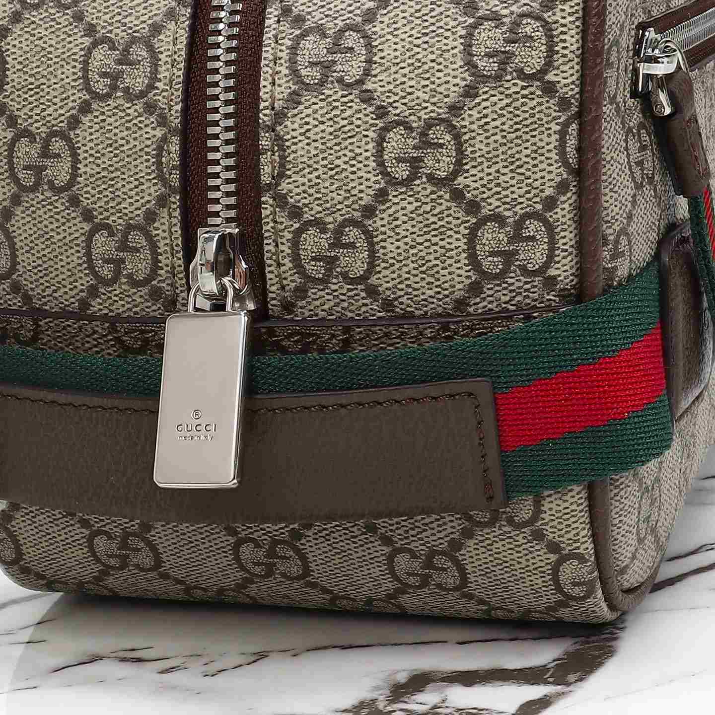 Gucci Medium GG Toiletry Case, Beige and Brown — 856041