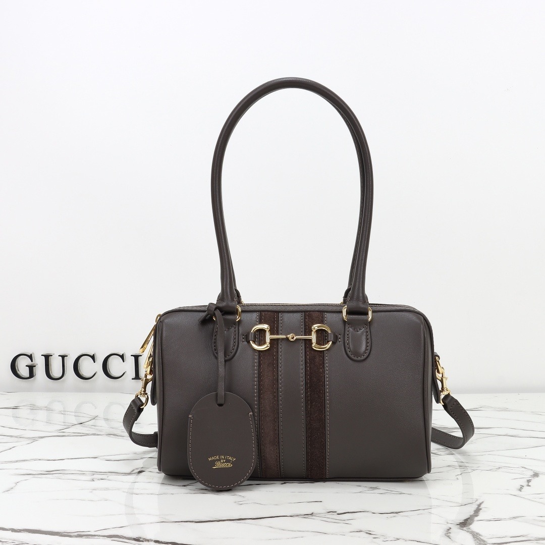Gucci Borsetto Medium Boston Bag, Dark Grey โ 866732