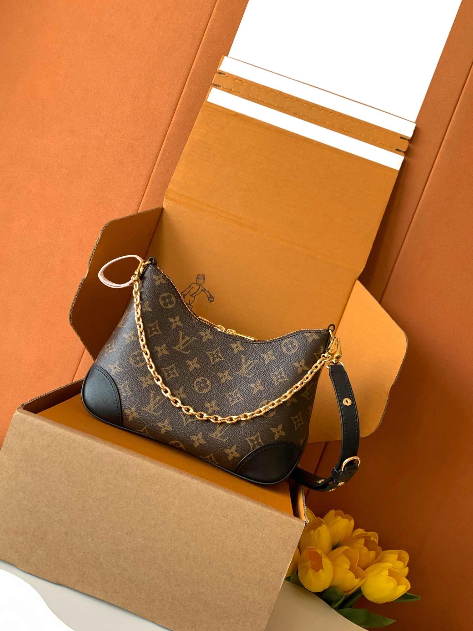 Louis Vuitton Boulogne PM Shoulder Bag, Black Trim โ M45831