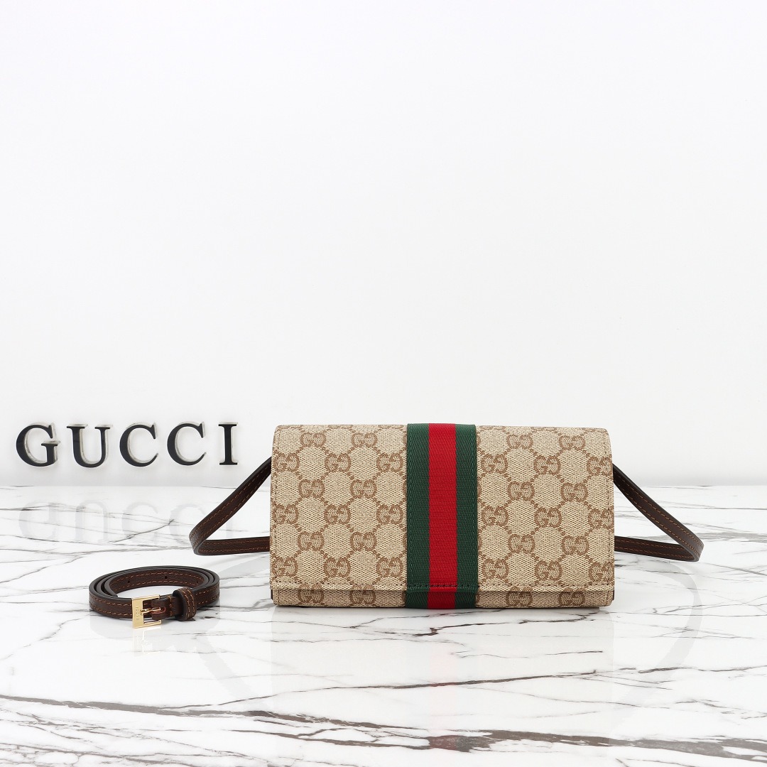 Gucci small pouch with strap and Web — A002KM, Product 24634