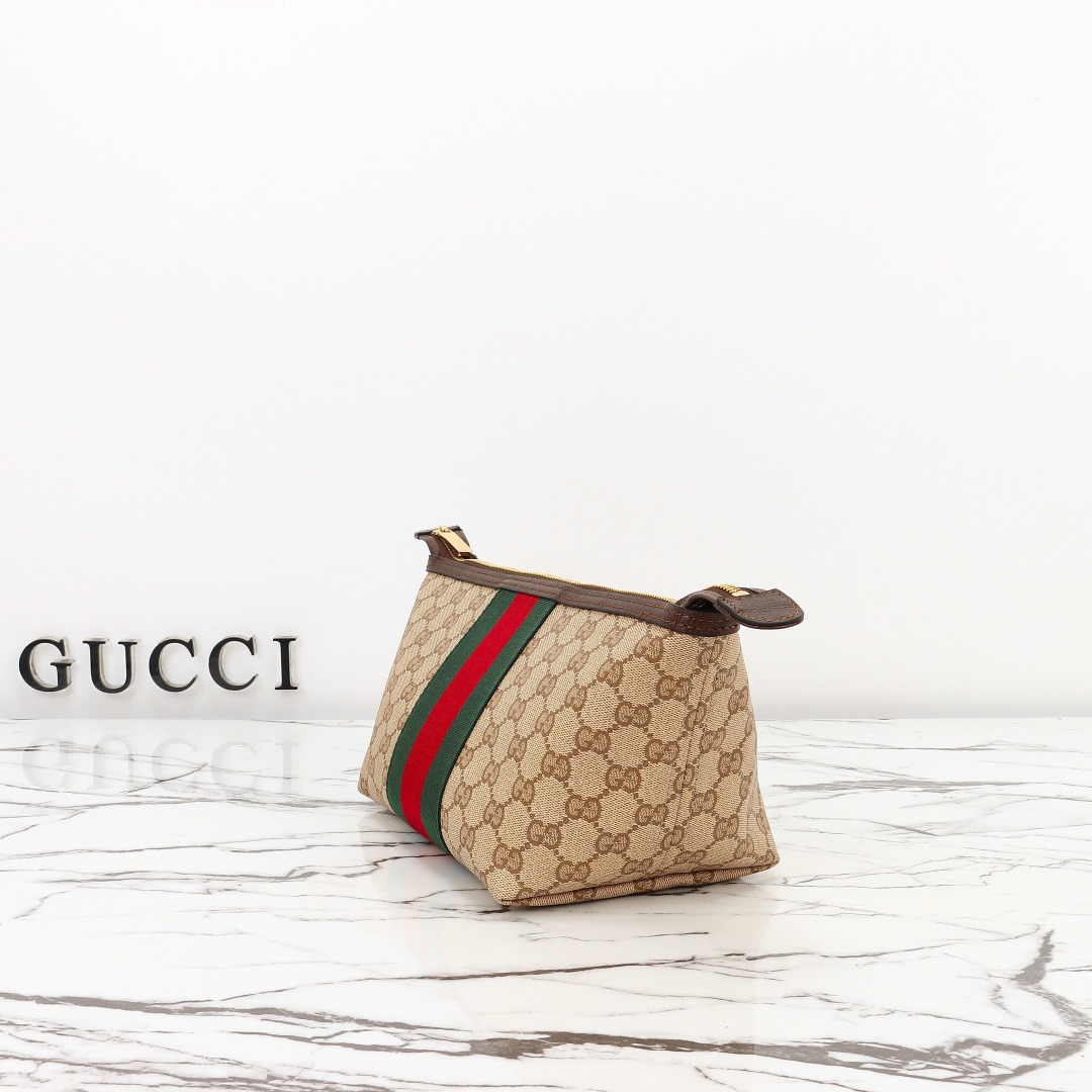 Gucci Small GG Toiletry Case with Web — 875159