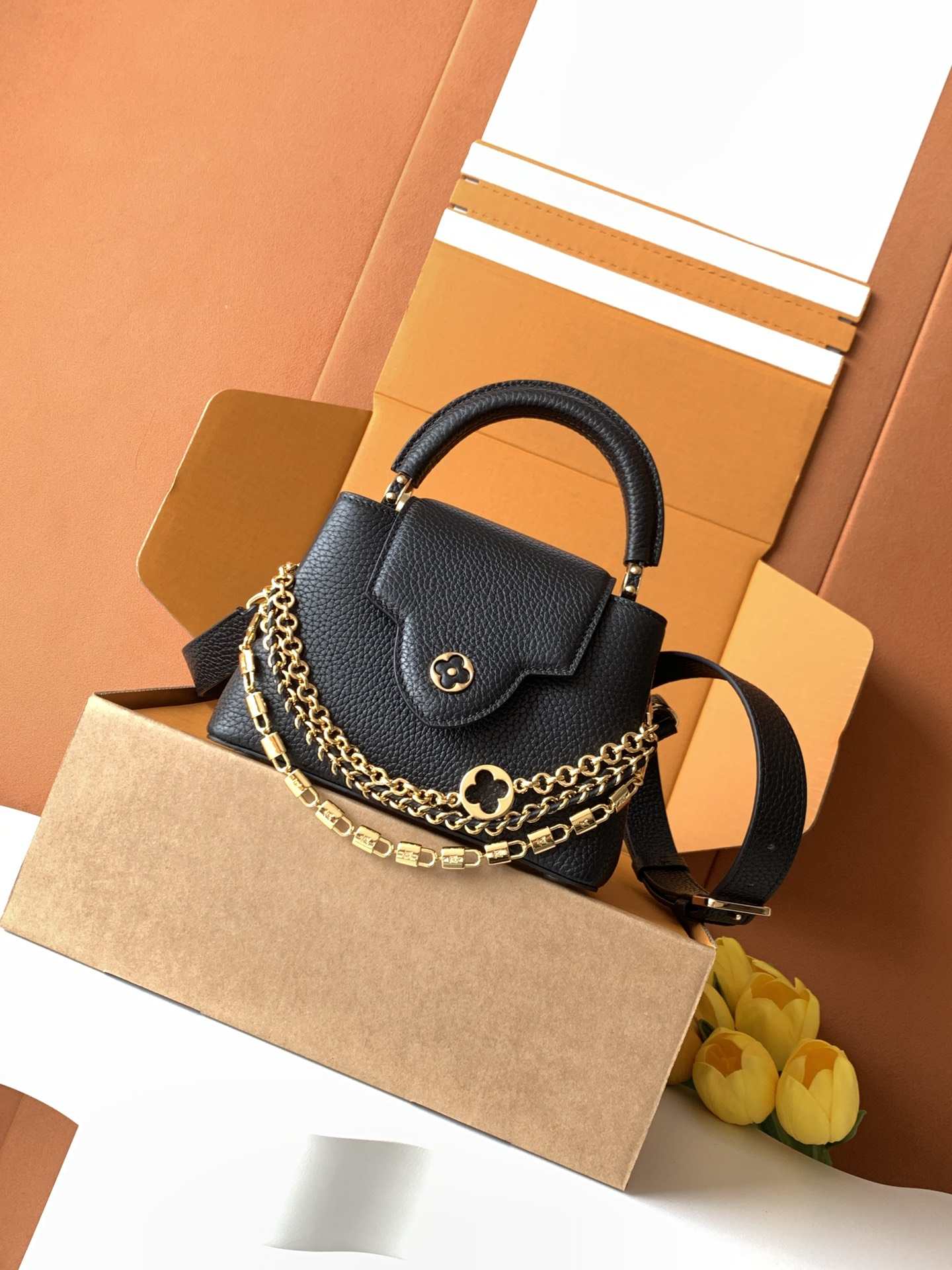 Louis Vuitton Capucines-Style Compact Top-Handle Bag — M11906