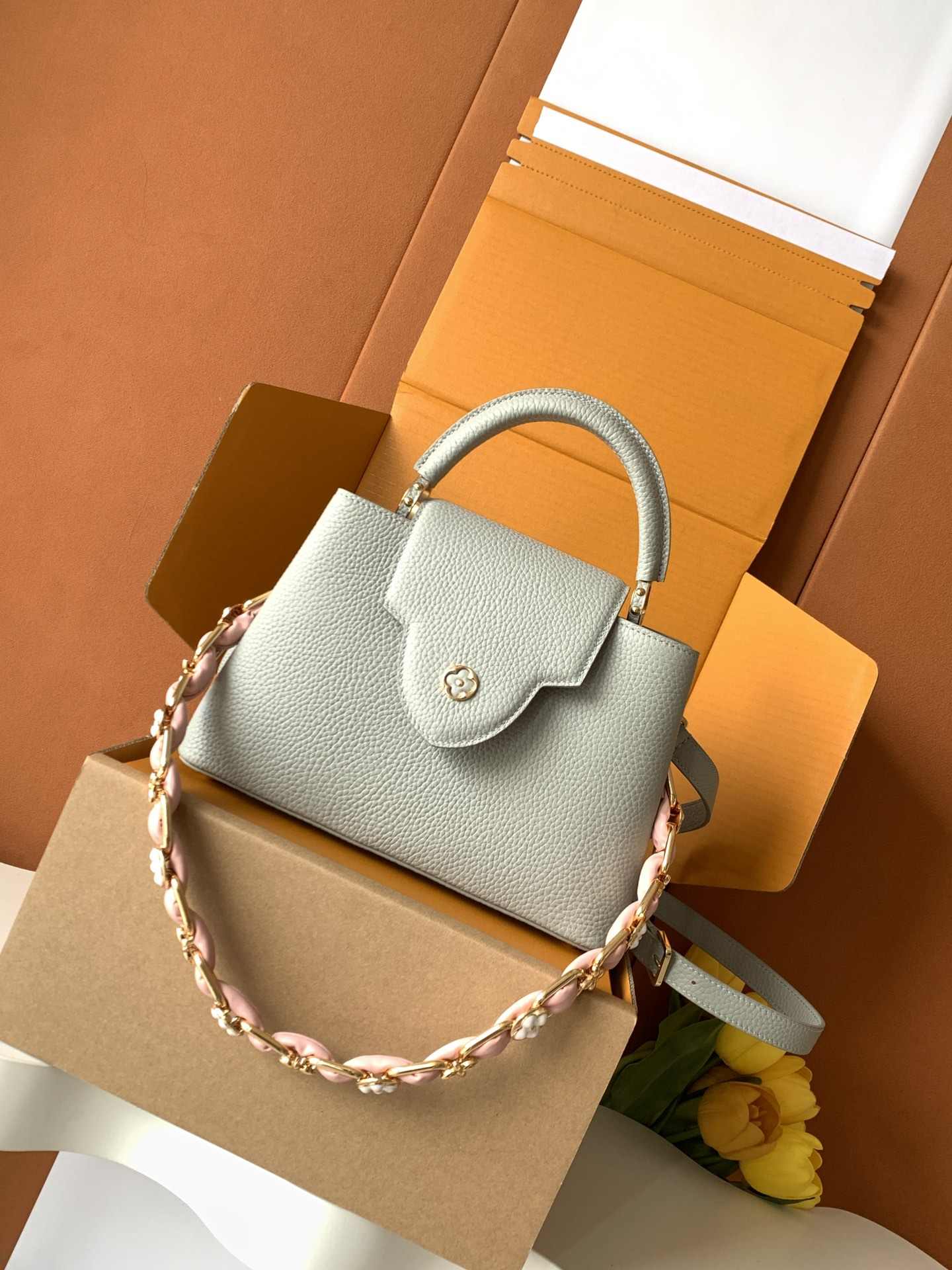 Louis Vuitton Capucines BB Blossom Chain-style Top-Handle Bag — M23280