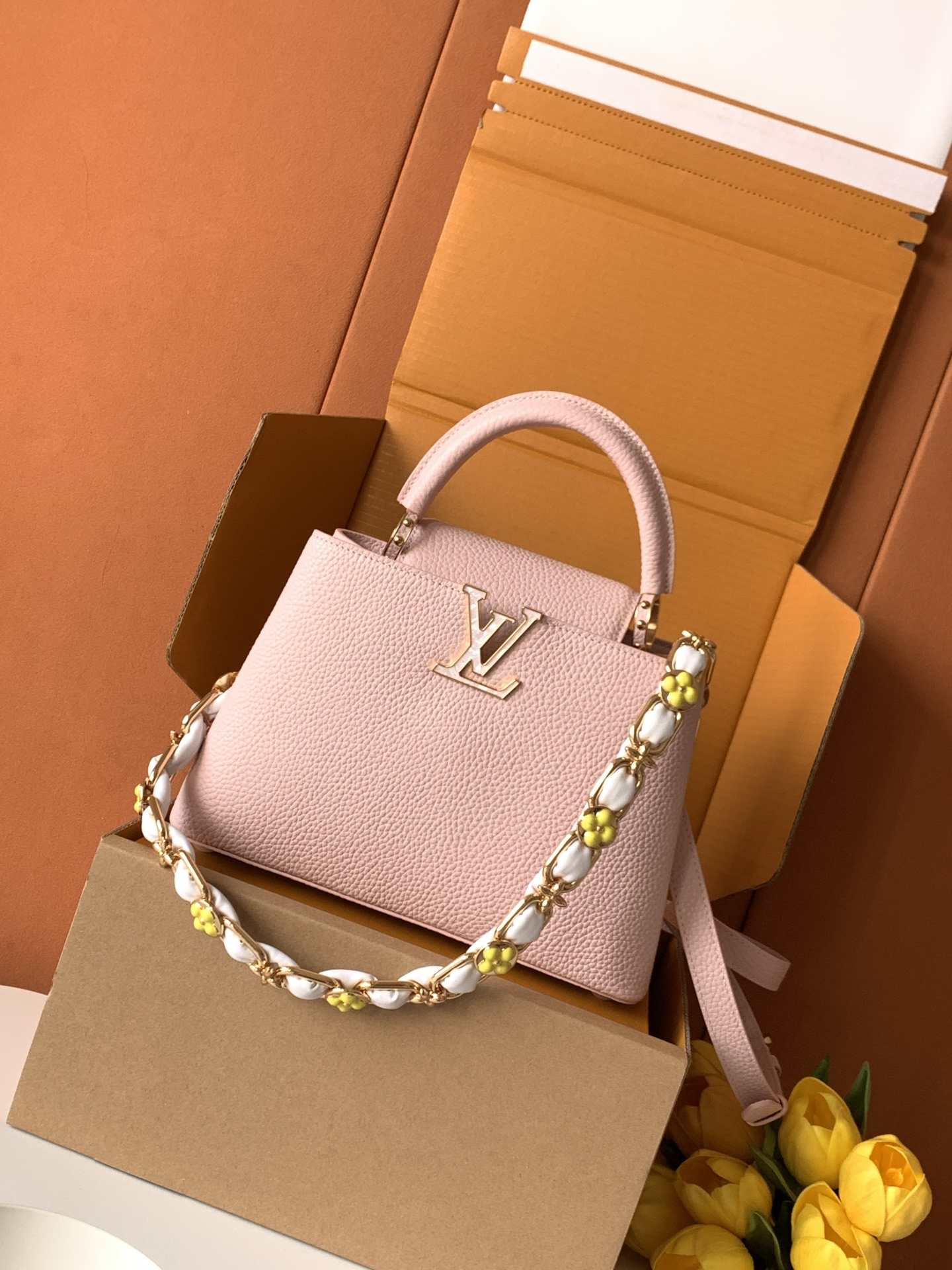 Louis Vuitton Capucines BB Blossom Chain-style Top-Handle Bag — M23280