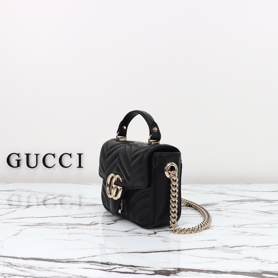 Gucci GG Marmont Mini Top-Handle Bag — 811238