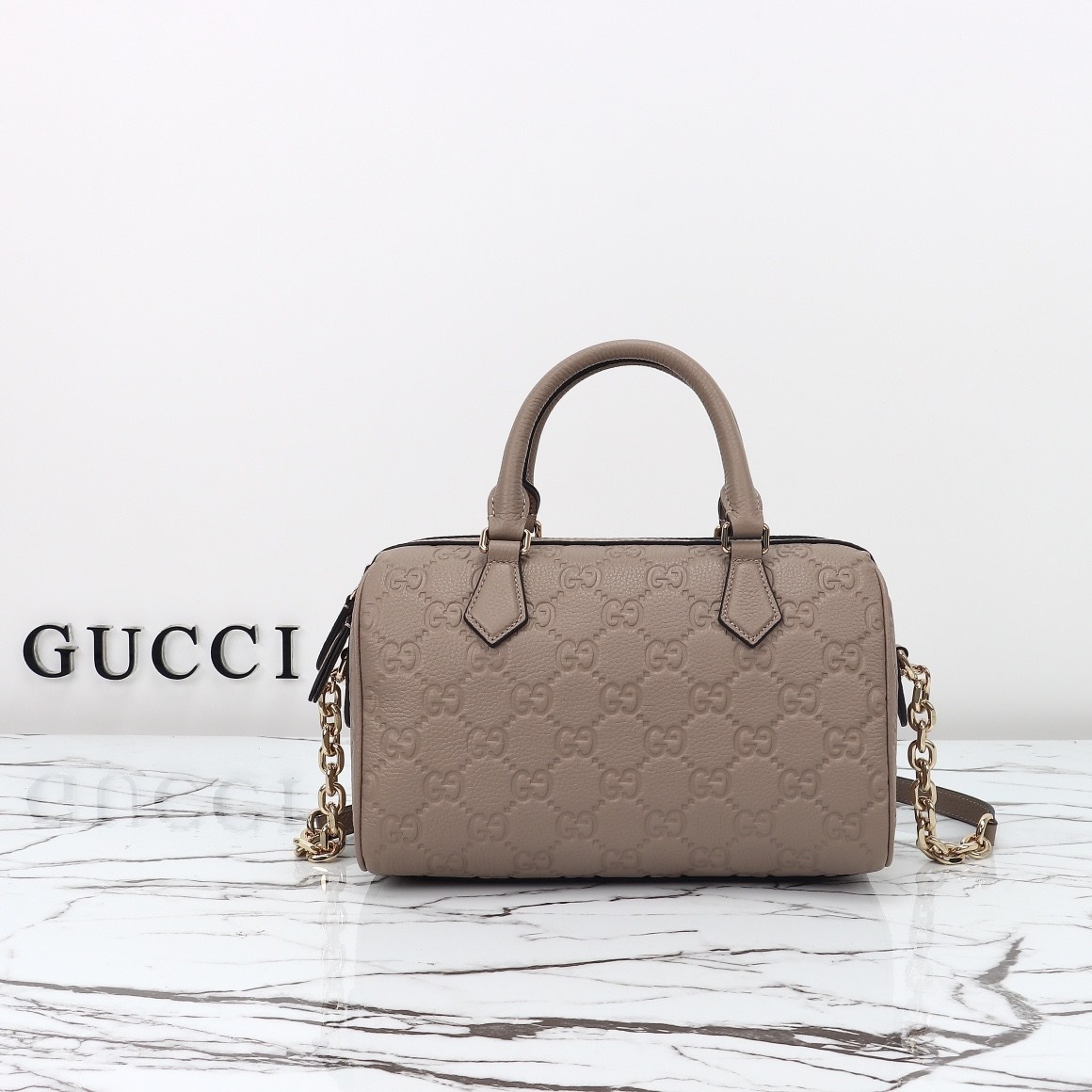 Gucci GG Emblem Small Boston Bag — 815255