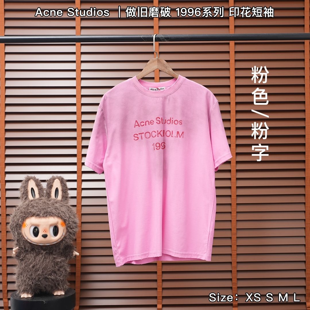Acne Studios T-Shirt — Pink / Pink Lettering