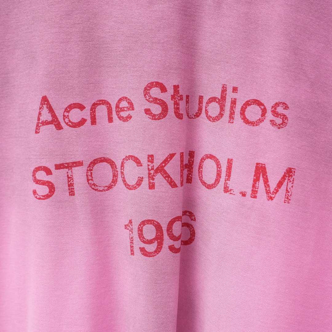 Acne Studios T-Shirt — Pink / Pink Lettering