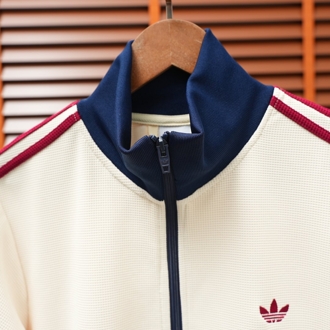 Adidas Jacket — Red / Colourblock / Off-White