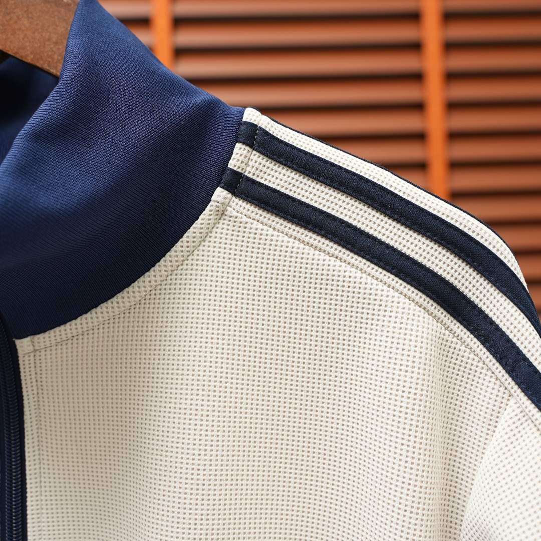 Adidas Jacket — Blue / Colourblock / Off-White