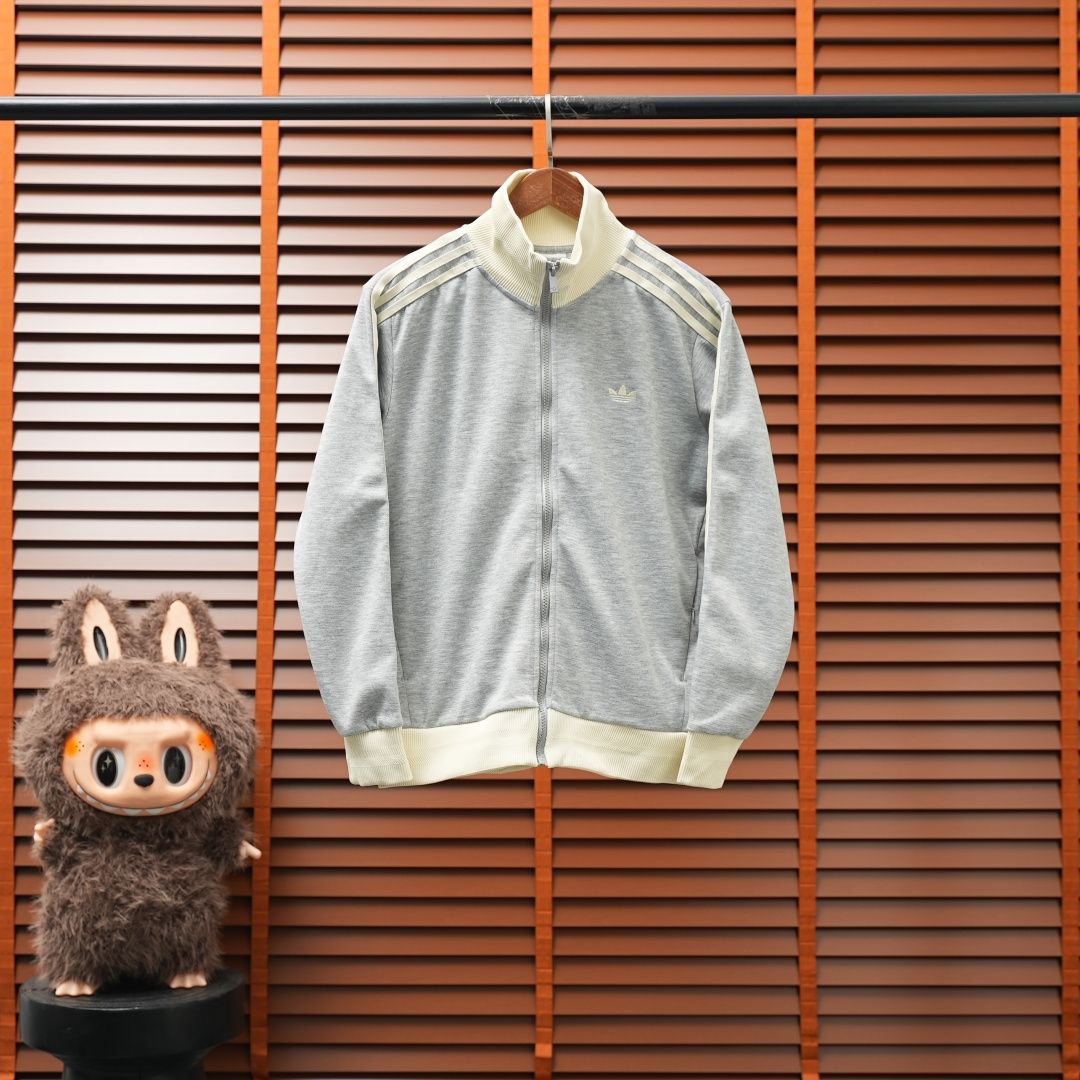 Adidas Jacket — Grey-White