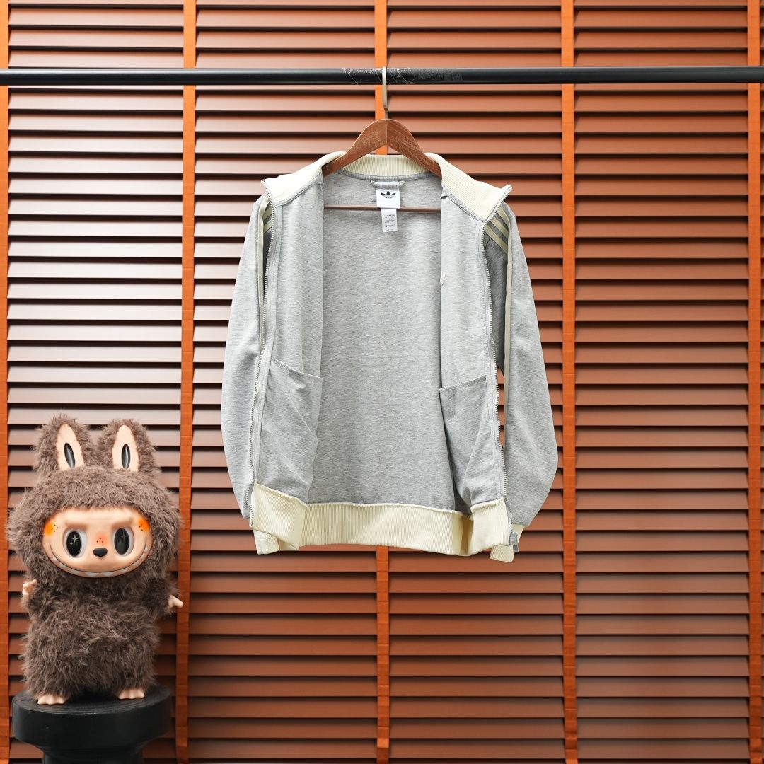 Adidas Jacket — Grey-White