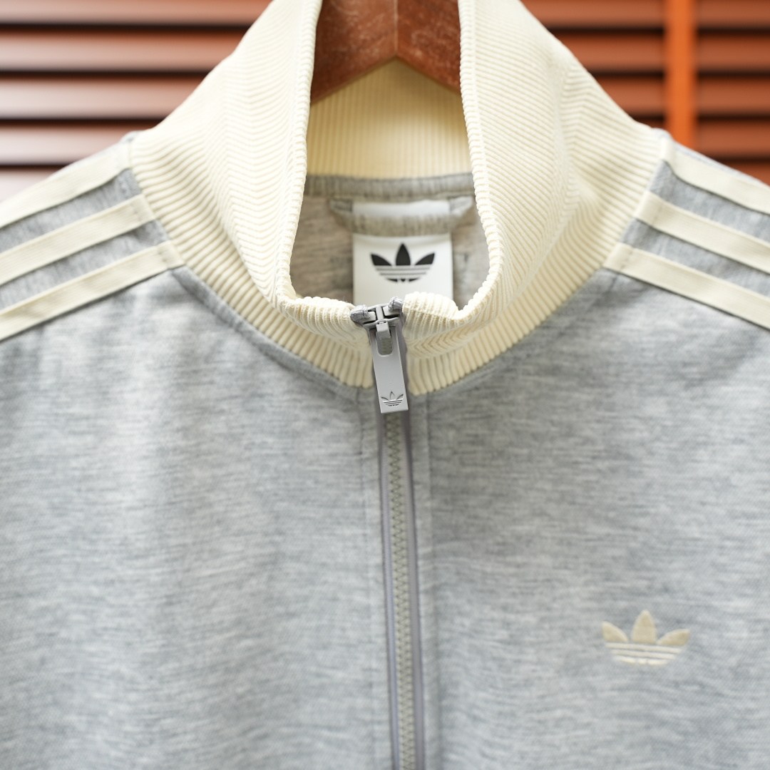 Adidas Jacket — Grey-White