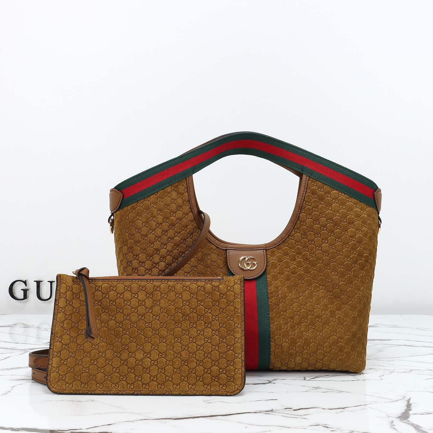 Gucci GG-Motif Web-Stripe Shoulder Bag โ 860845