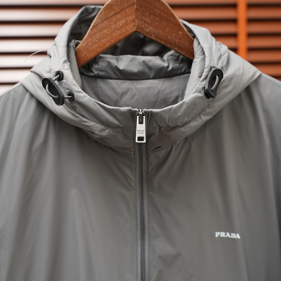 Prada Down Jacket — Grey