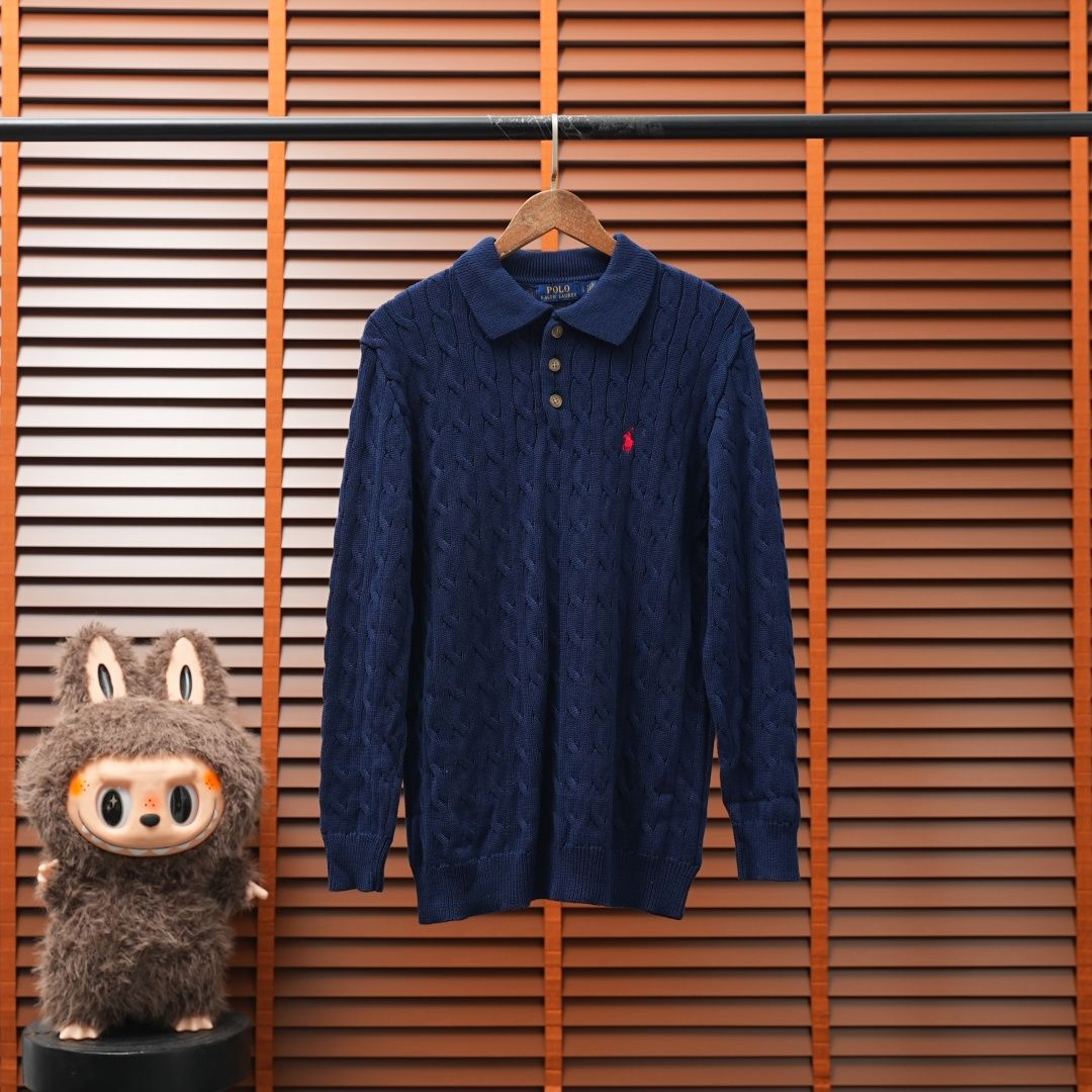 Ralph Lauren Knit Top 612 — Navy / Red Logo