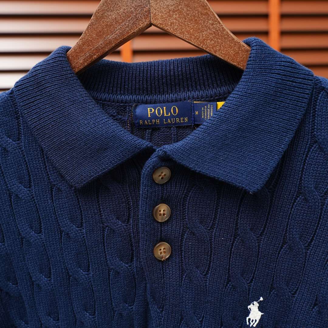Ralph Lauren Knit Top 612 — Navy / White Logo