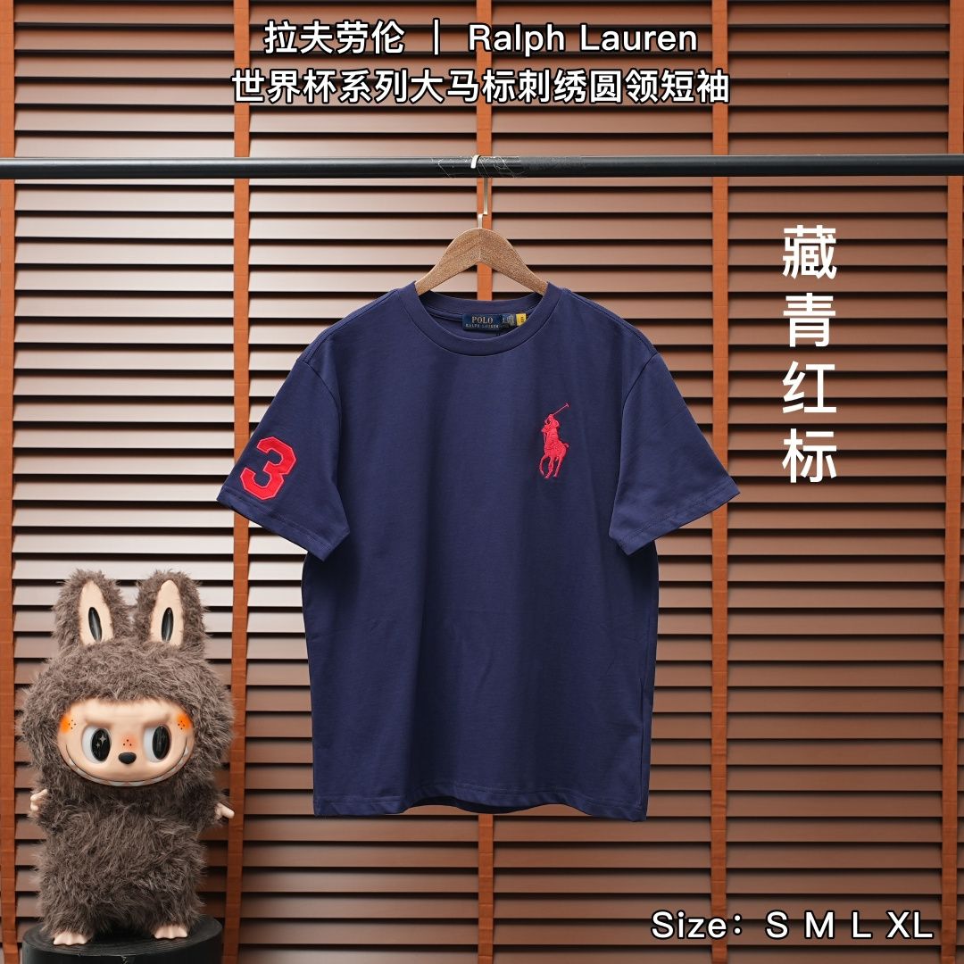 Ralph Lauren T-Shirt โ Navy / Red Logo