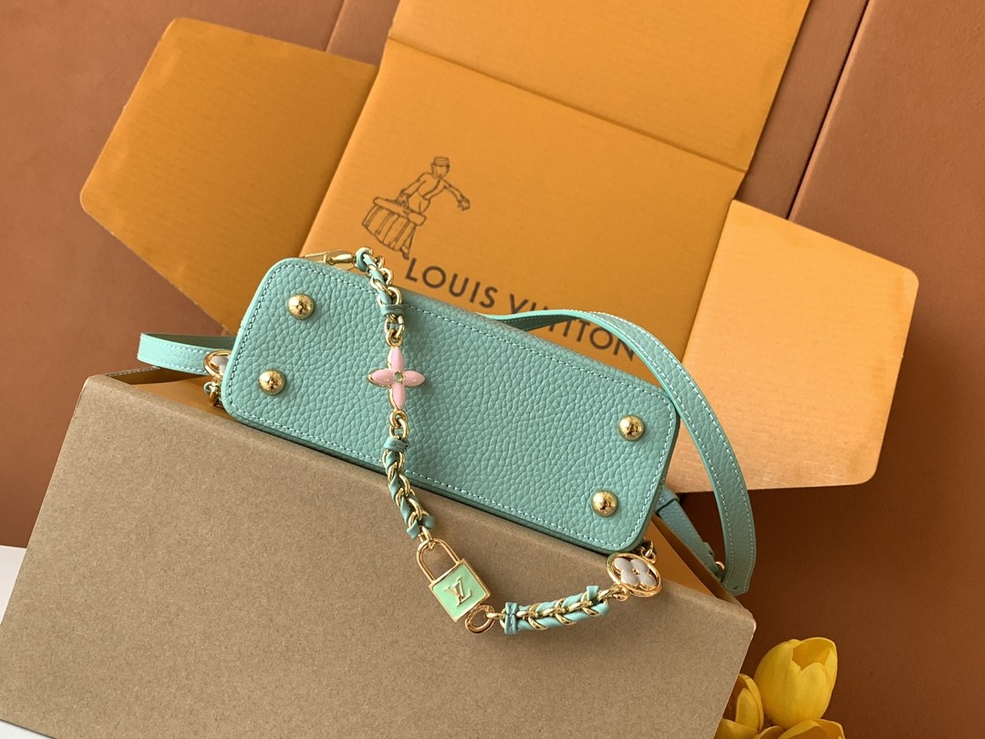 Louis Vuitton Capucines Mini Top-Handle Bag in Green and White