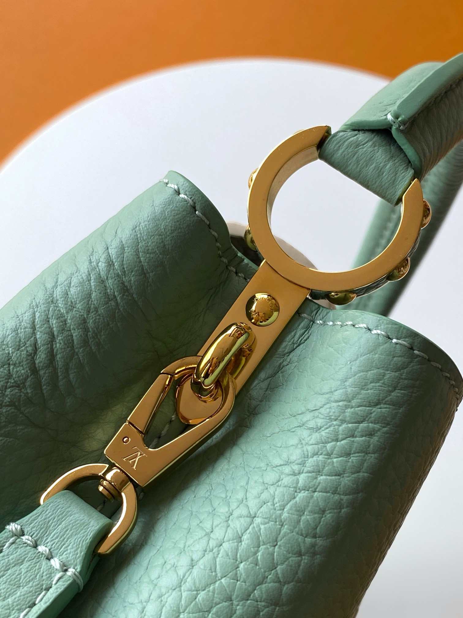 Louis Vuitton Capucines Mini Top-Handle Bag in Green and White