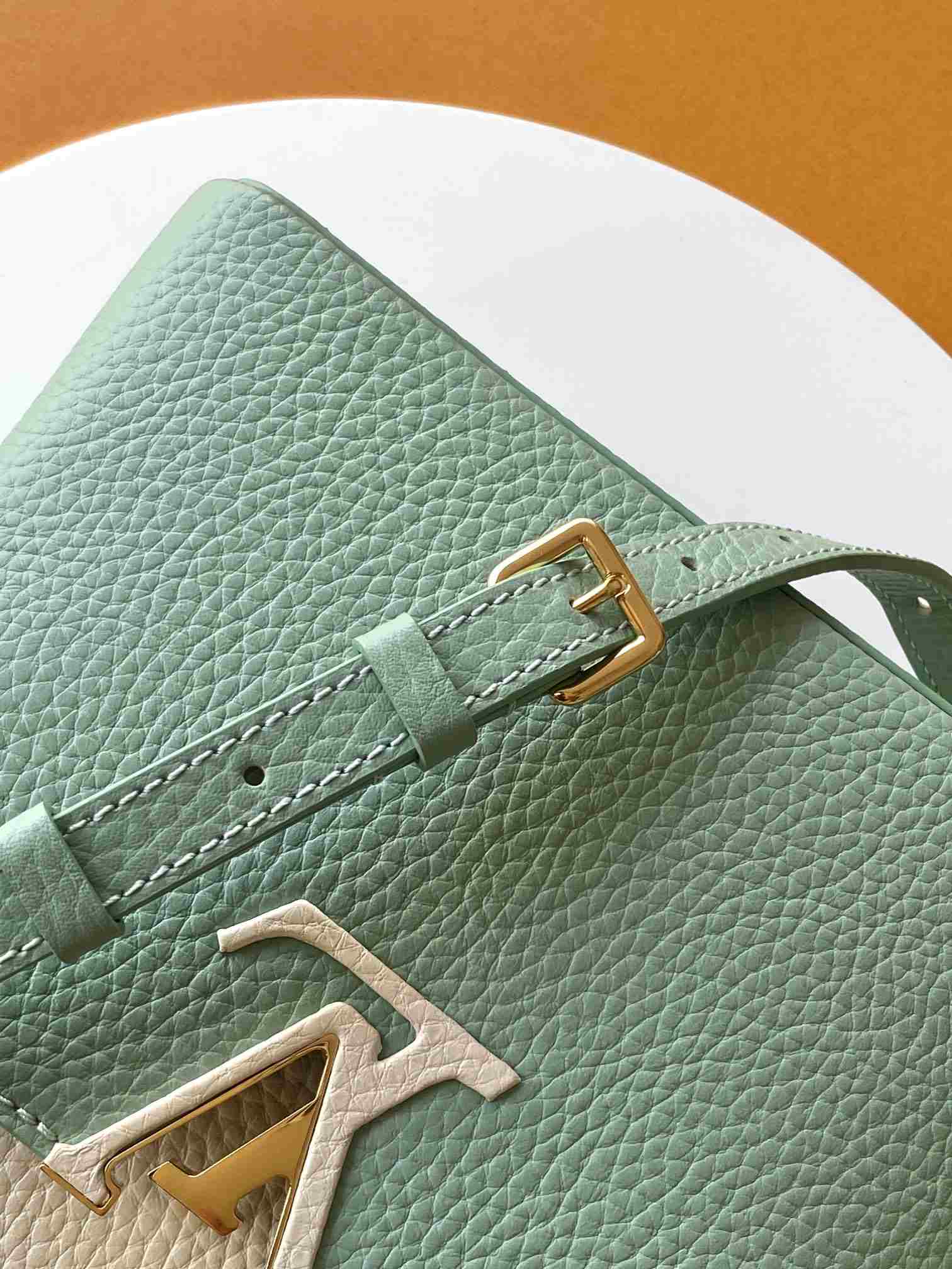 Louis Vuitton Capucines Mini Top-Handle Bag in Green and White
