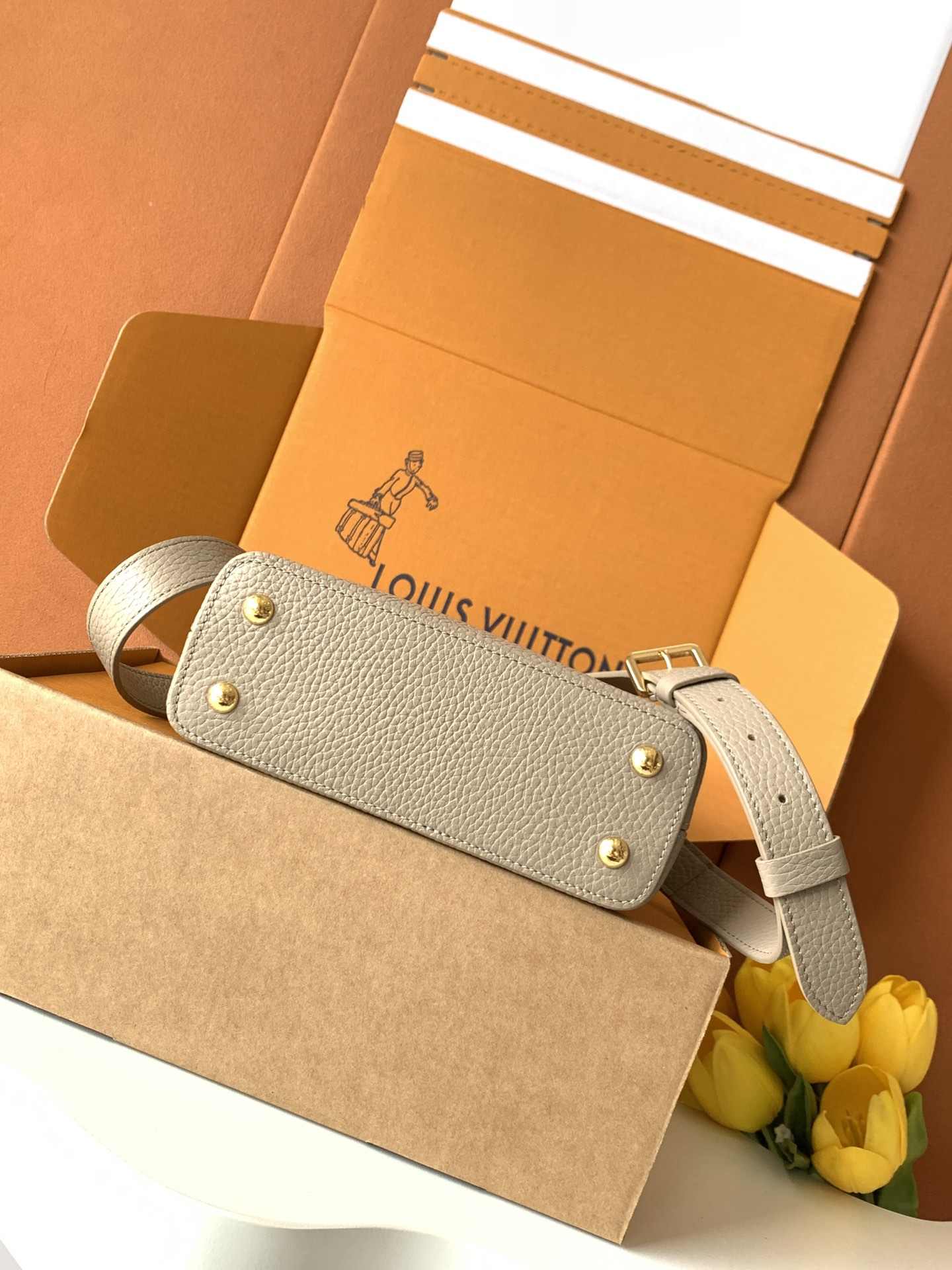 Louis Vuitton Capucines Mini Top-Handle Bag in Gray