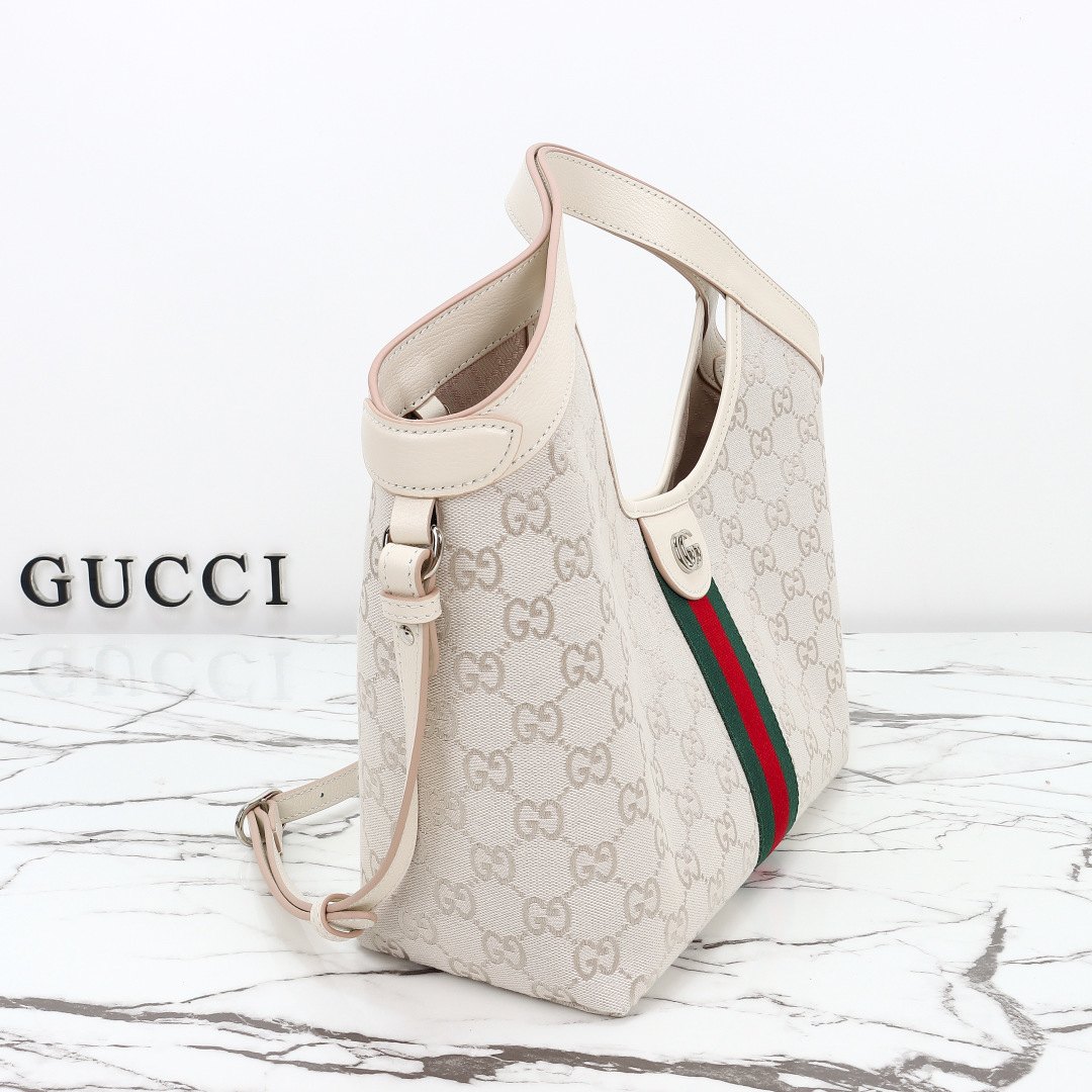 Gucci Giglio Small Tote Bag, White — 860845
