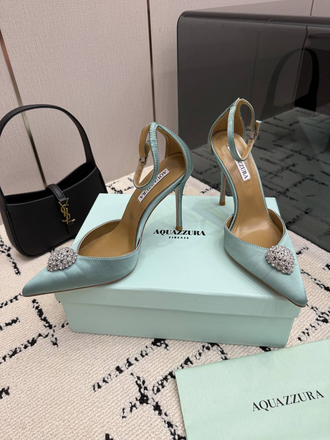 Aquazzura Rhinestone-Detail Pointed Slingback Pumps
