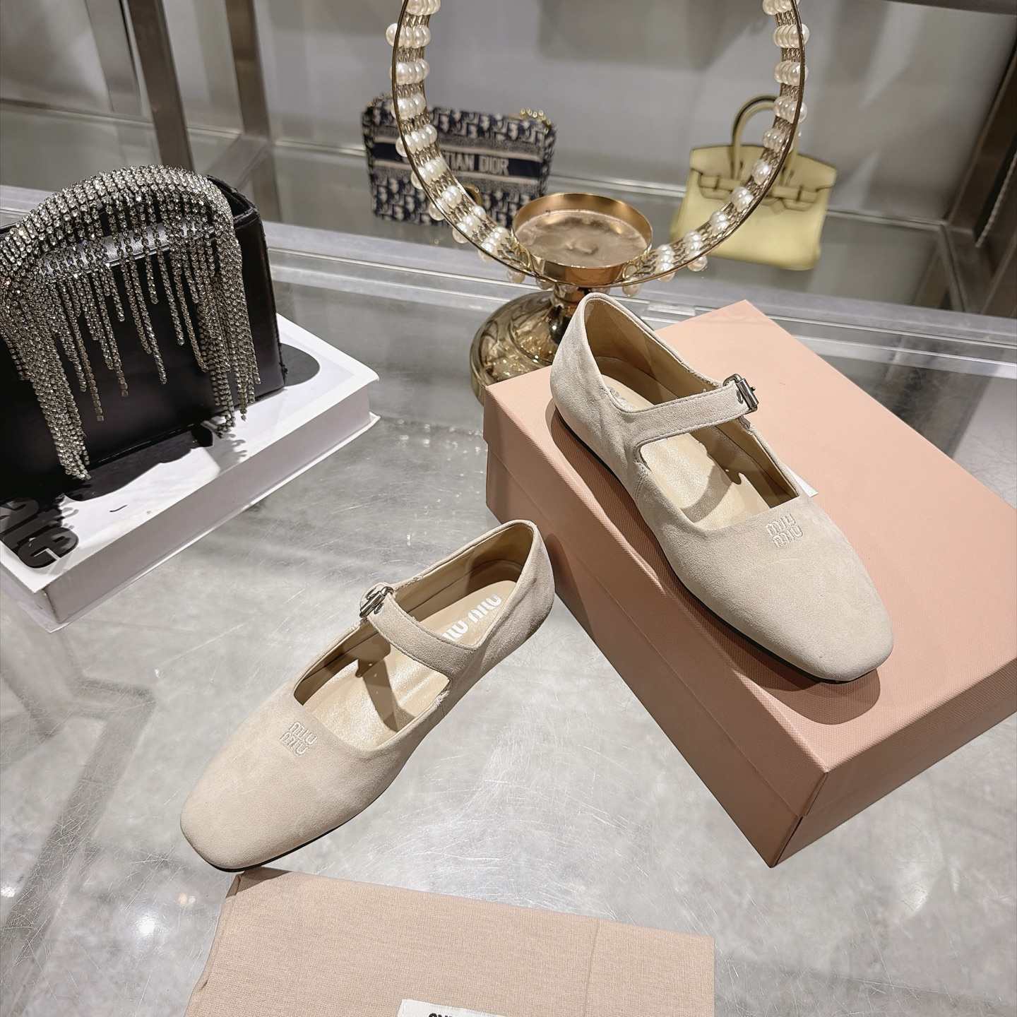 Miu Miu Square-Toe Flats