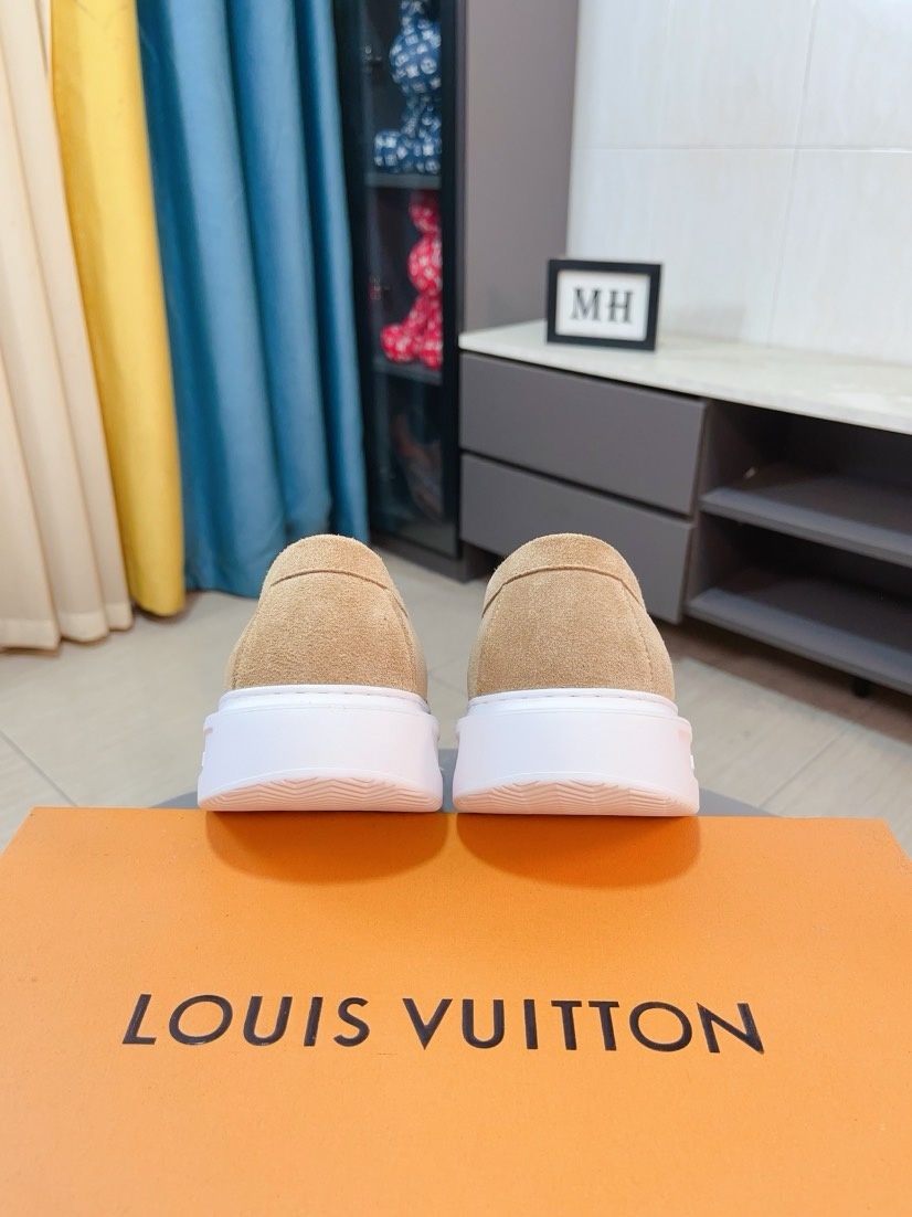 Louis Vuitton Suede Slip-On Loafers