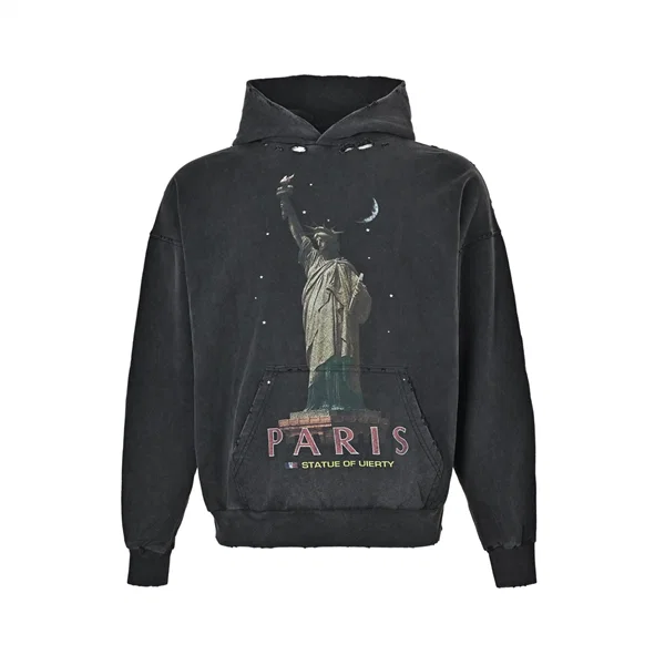 Balenciaga Hoodie — Washed Black