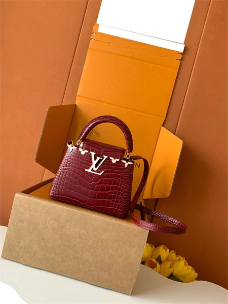 Louis Vuitton Capucines Mini-Size Top-Handle Bag with Crocodile-Effect Texture — M86153