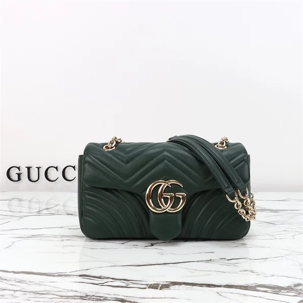 Gucci GG Marmont medium shoulder bag in dark green — 837267