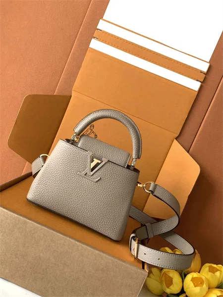 Louis Vuitton Capucines Mini-Style Top-Handle Bag, Taupe Grey — M24729