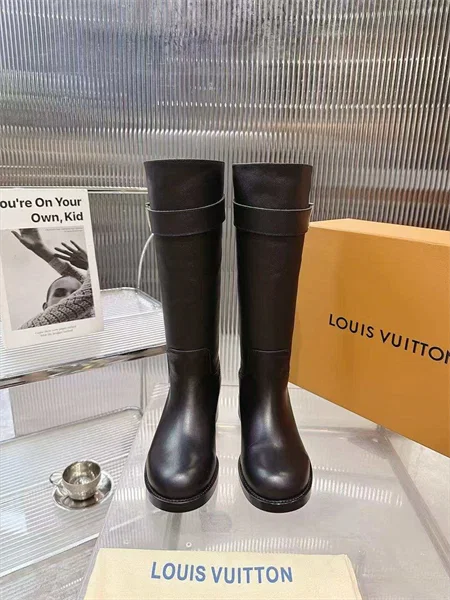 Louis Vuitton Block-Heel Round-Toe Boots