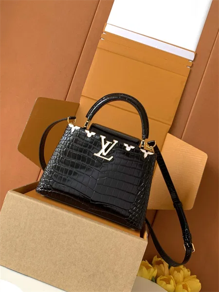Louis Vuitton Capucines BB-Style Top-Handle Bag with Crocodile-Effect Texture โ M86154