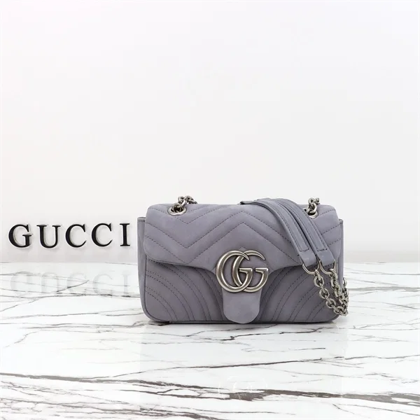 Gucci GG Marmont small shoulder bag in gray-blue โ 837280