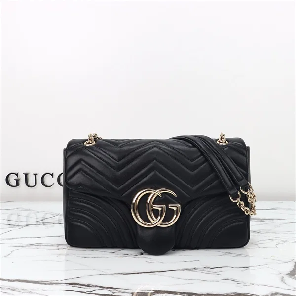 Gucci GG Marmont Large Shoulder Bag, Black — 838985